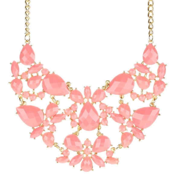 Pink Statement Bib Necklace N854P-J002 - Picture 1 of 2
